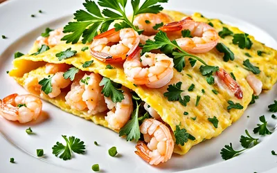 Recette facile d'omelette aux crevettes savoureuse pour un repas rapide