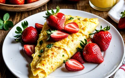 Omelette aux fraises gourmande et facile - Recette fruitée pour petit déjeuner