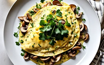 Omelette d'automne gourmande aux champignons et fromage - recette facile et rapide