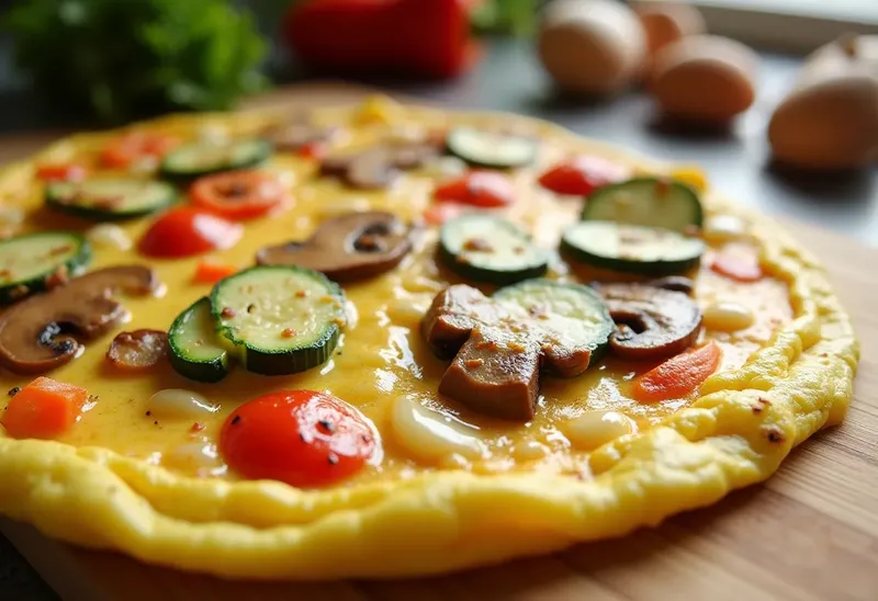 Omelette gourmande aux légumes frais