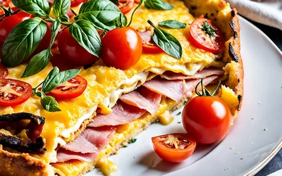 Omelette gratinée aux tomates et jambon au four : recette facile et savoureuse