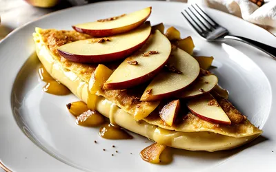 Omelette sucrée aux pommes fondantes - Recette facile et gourmande