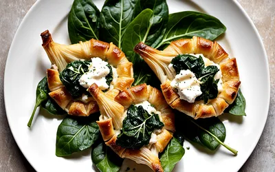 Recette traditionnelle d'Oreilles d'âne aux épinards et fromage de chèvre