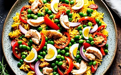 Recette facile de paella campagnarde au poulet et chorizo pour une personne