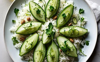 Pagodes de concombre farcies au riz et noix - recette légère et gourmande