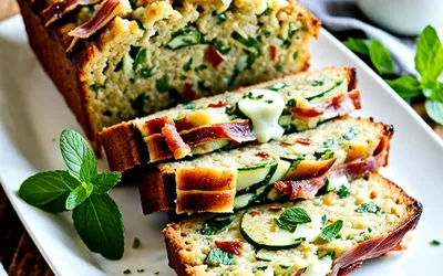 Pain de courgettes au lard fumé et menthe : recette facile et gourmande
