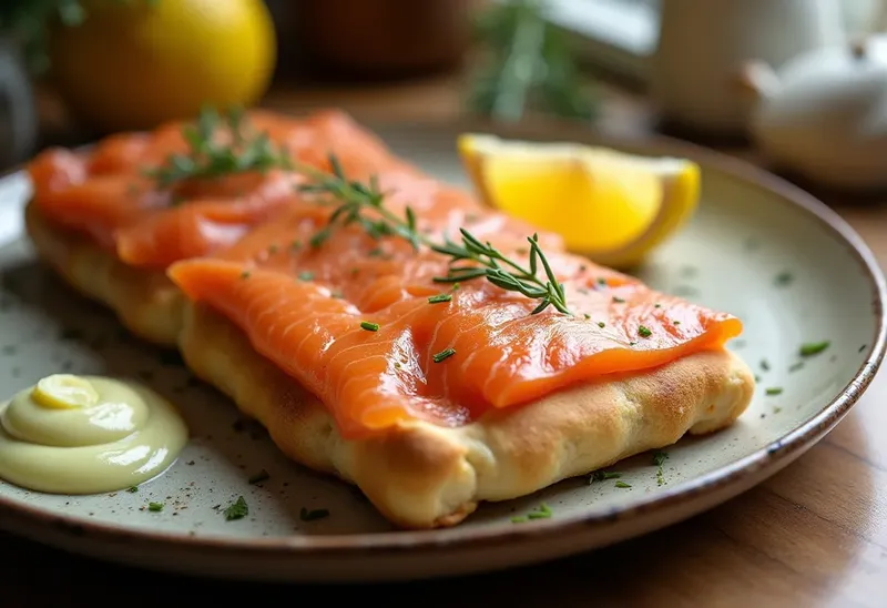 Pain de saumon moelleux accompagné d'un coulis de poireau onctueux