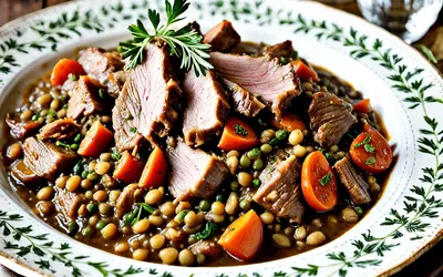 Palette de porc aux lentilles vertes : recette traditionnelle facile et savoureuse