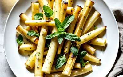Panais sautés au miel et à la menthe fraîche : recette facile et gourmande