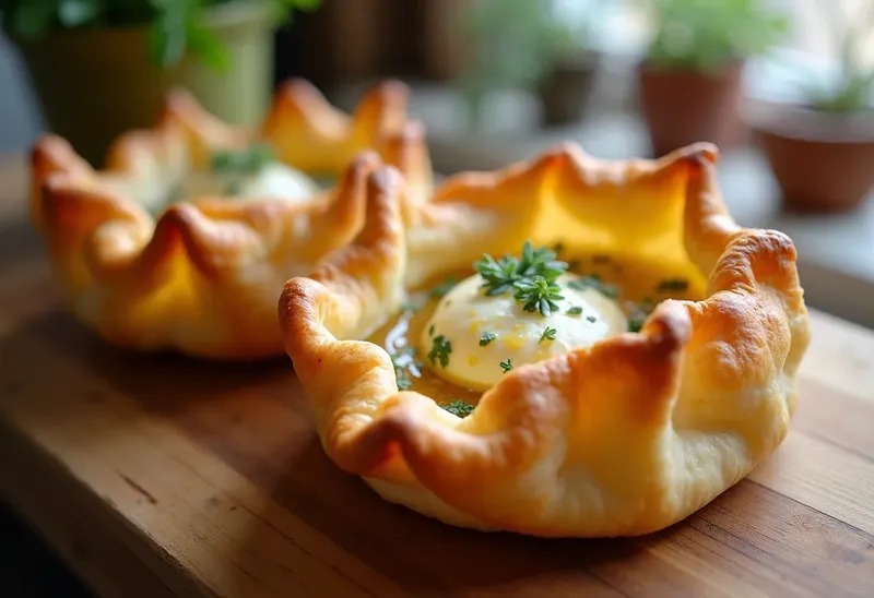Paniers croustillants au chèvre frais et herbes