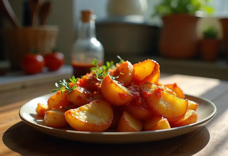 Patatas bravas : pommes de terre frites croustillantes à la sauce tomate épicée maison