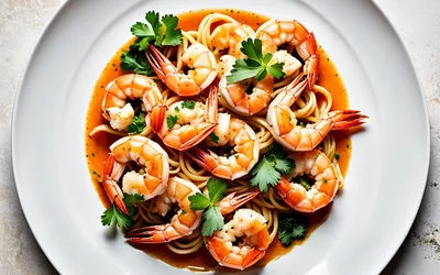 Pâtes aux gambas flambées au cognac : recette gourmande et facile