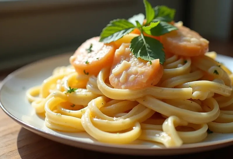 Pâtes crémeuses au surimi : recette rapide et savoureuse