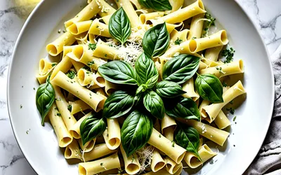 Pâtes fraîches au basilic et sauce crémeuse maison - Recette facile et rapide