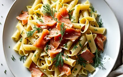 Pâtes fraîches aux dés de saumon fumé : recette facile et gourmande