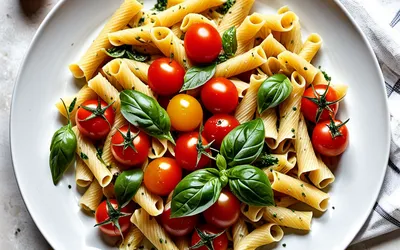 Recette facile et rapide de pâtes aux tomates cerises et basilic