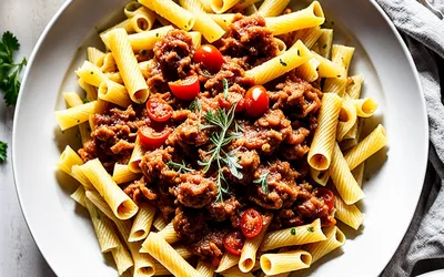 Recette facile de Pipe Rigate à la Sauce Bolognaise maison