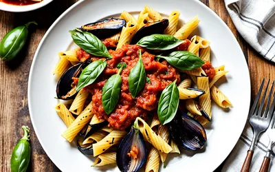 Recette facile de pâtes aux aubergines grillées et sauce tomate maison