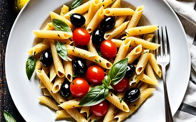 Recette facile de pâtes aux olives noires et tomates cerises