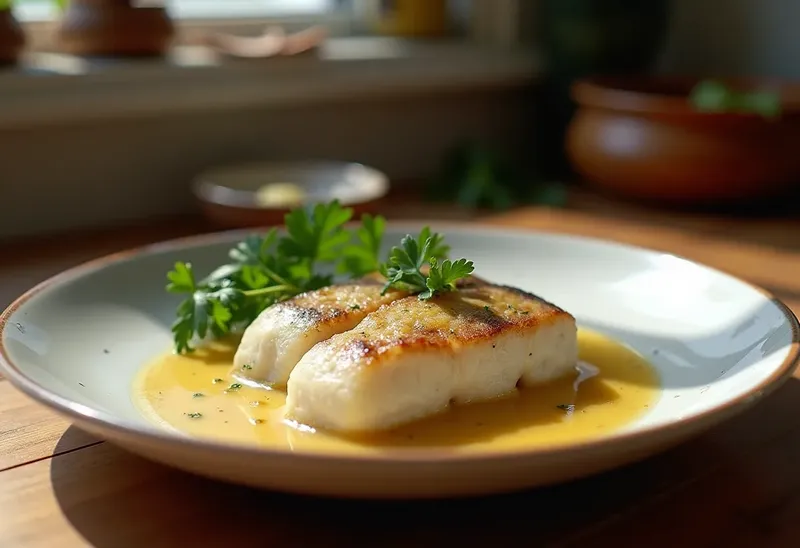 Paupiettes de merlan farcies aux quenelles de brochet, sauce délicate