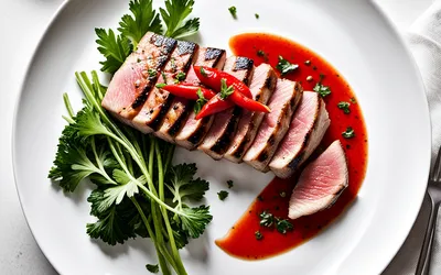 Pavé de Thon Grillé avec Sauce aux Poivrons Rouges - Recette Facile et Savoureuse