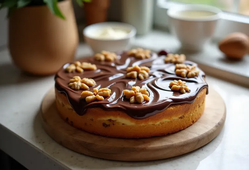 Pavé glacé gourmand aux noix et chocolat