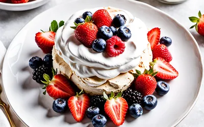 Recette Pavlova légère aux fruits rouges pour une personne