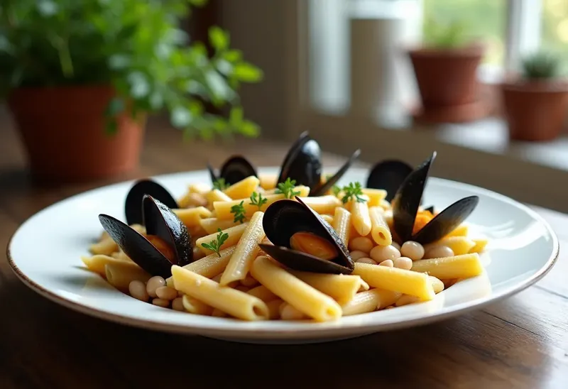 Penne aux moules et haricots blancs : plat savoureux et gourmand