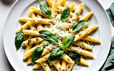 Penne crémeuses aux 3 fromages et basilic frais - recette facile et gourmande