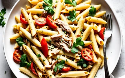 Recette facile de penne au poulet fumé crémeux et savoureux