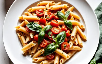 Recette facile de pennes à la crème de tomate et pignons de pin