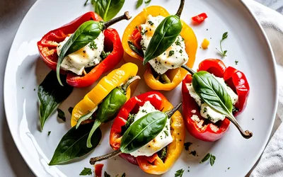 Petites charlottes au fromage de chèvre et poivrons grillés - recette facile et gourmande