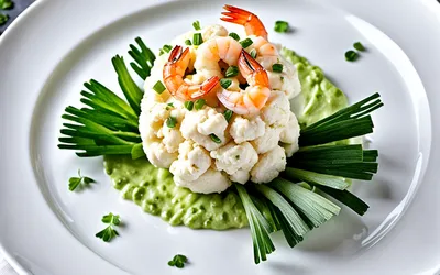 Petites mousses de chou-fleur à la sauce crémeuse aux crevettes - recette légère et gourmande