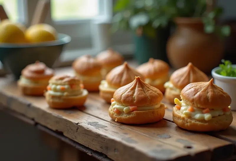 Petits choux gourmands farcis à la purée de saumon frais