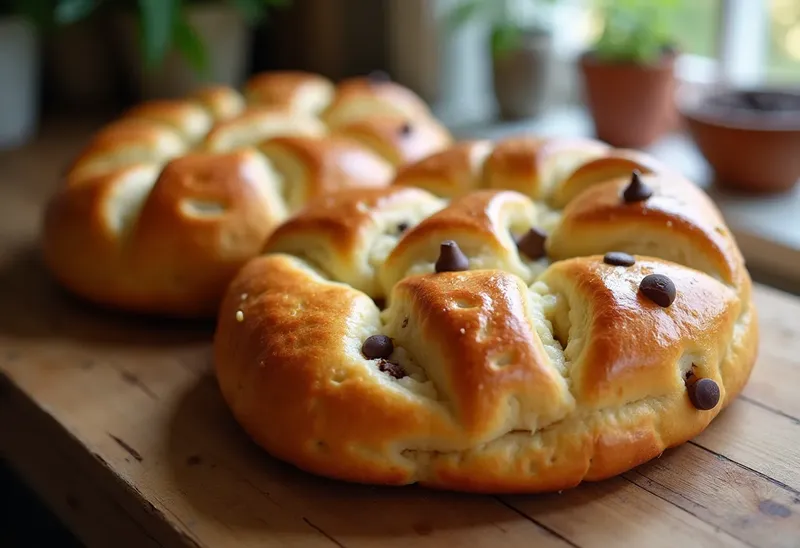 Petits pains au lait moelleux aux pépites de chocolat