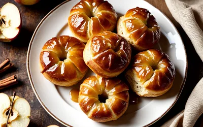 Recette facile de petits pains briochés moelleux aux pommes caramélisées