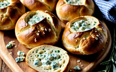 Recette facile de petits pains moelleux à la cébette et au gorgonzola