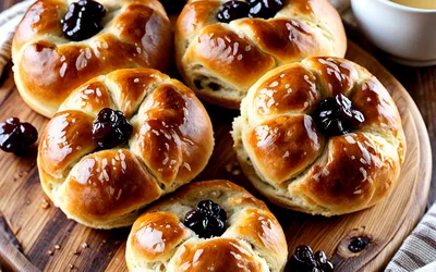 Petits pains norvégiens aux raisins secs moelleux et faciles à préparer