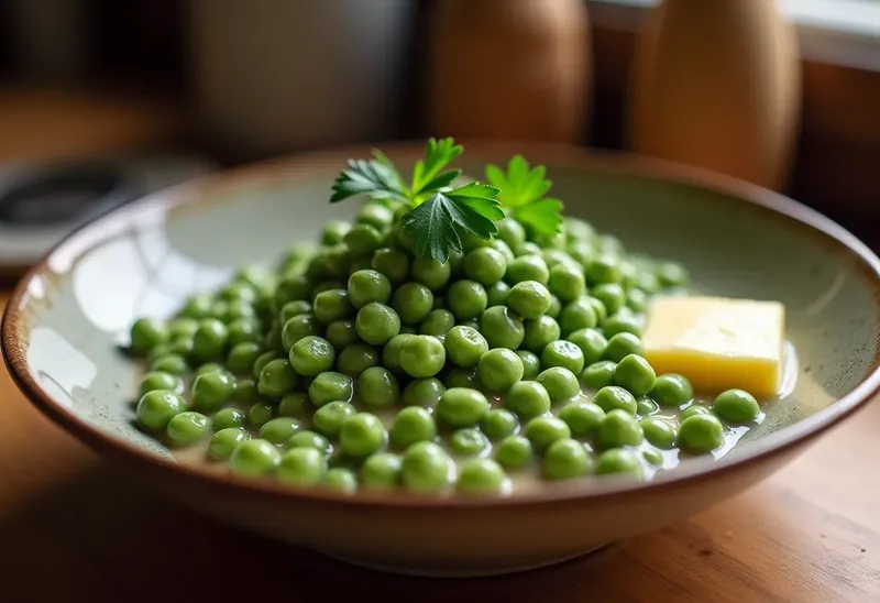 Petits pois à la crème fraîche et persil frais : recette facile et savoureuse