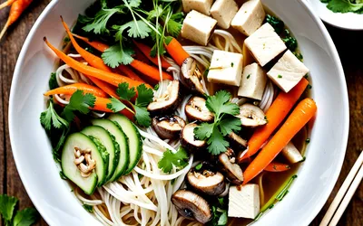 Recette facile de Pho végétarien aux légumes frais et épices parfumées