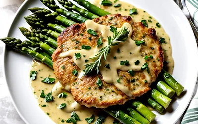Recette facile de piccata de veau aux asperges vertes - plat italien savoureux