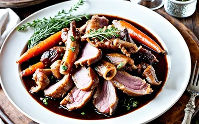 Pieds de porc mijotés au vin rouge : recette traditionnelle savoureuse