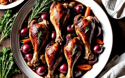 Pilons de dinde mijotés au vin rouge : recette facile et savoureuse