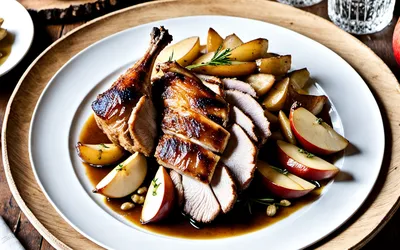 Recette facile de pintade normande rôtie aux pommes et calvados
