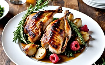 Pintade rôtie au vinaigre de framboise : recette savoureuse et facile