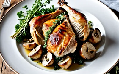 Recette facile de pintade rôtie aux girolles, savoureuse et gourmande