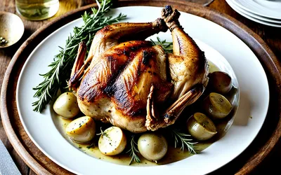 Recette facile de pintadeau rôti au thym de Provence