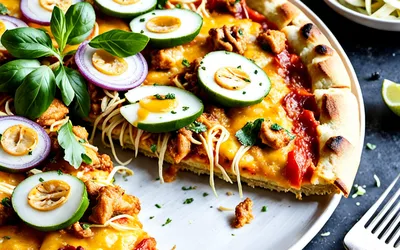 Recette rapide de pizza au curry et poulet maison