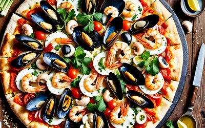 Recette facile de pizza aux fruits de mer gourmande