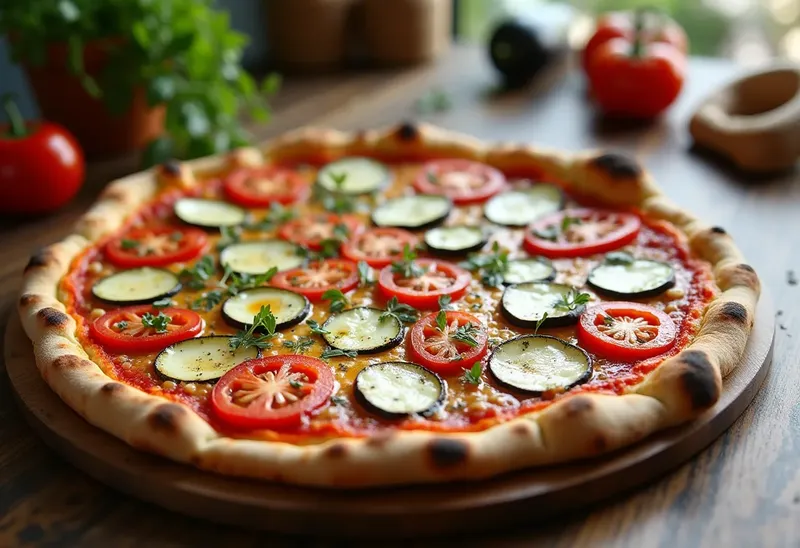 Pizza maison aux légumes d'été frais et savoureux